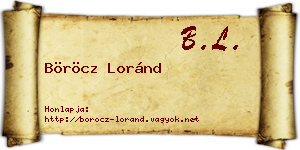 Böröcz Loránd névjegykártya